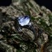 Gothic Silver Ring with Mystical Moonstone