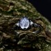 Celestial Bloom: Sterling Silver Ring with a Radiant Moonstone