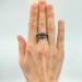 Gothic Silver Ring with Clustered Ruby Accents