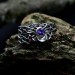 Celestial Amethyst Silver Ring with Garnet Accents
