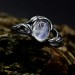 Gothic Moonstone Ring with Elegant Swirling Design