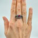 Gothic Silver Ring with Clustered Ruby Accents
