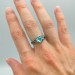 Waves of Serenity: Gothic Sterling Silver Ring with Aquamarine Gemstone