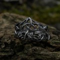 Gothic Silver Ring with Intricate Thorn Motif