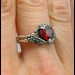 Crimson Red Garnet Ring – Gothic Silver Elegance