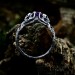 Handcrafted Silver Ring with Twisted Branch Motif and Amethyst | Fantasy Forest Witchy Wedding Band, Estate Jewelry for Women