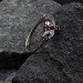 Garnet Gothic Skull Ring with Dark Intricacy