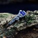 Waves of Eternity: Gothic Sterling Silver Ring with Royal Sapphire
