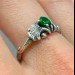 Forest Grace: Gothic Sterling Silver Ring with Emerald Gemstone