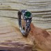Organic Gothic Ring with Vibrant Emerald