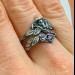 Gothic Amethyst Ring with Enchanted Mushroom Motif