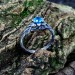 legant Gothic Ring with Aquamarine Gemstone