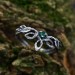 Vine of Enchantment: Gothic Sterling Silver Ring with Emerald Accent