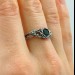 Gothic Ring of Shadows with Black Onyx Gemstone|Unique Floral Magic Wedding Ring for Women