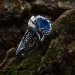Stunning Aquamarine Ring with Intricate Gothic Silver Design