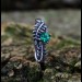 Forest Crown: Gothic Sterling Silver Ring with Emerald Gemstone