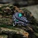 Gothic Emerald Ring Set with Enchanted Leaf Motif