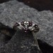 Gothic Ruby Ring with Skull Motif and Bold Design 