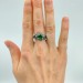 Emerald Guardian: Gothic Sterling Silver Ring with Dragon Claw Design