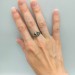 Dark Gothic Silver Ring with Skull and Garnet