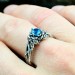 Gothic Floral Ring with Aquamarine|Unique Jewelry for Women