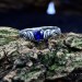 Waves of Eternity: Gothic Sterling Silver Ring with Royal Sapphire