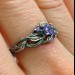 Amethyst Silver Ring with Intricate Fantasy Design