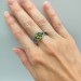 Gothic Silver Ring with a Vibrant Olivine Gemstone