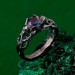 Artisan Silver Skull Engagement Ring - Mystical Wedding Band with Bohemian Branch Design