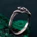 Floral Sterling Silver Ring with Blue Topaz