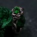 Enchanted Forest Emerald Ring - Whimsical Celtic Twig & Lotus Wedding Band
