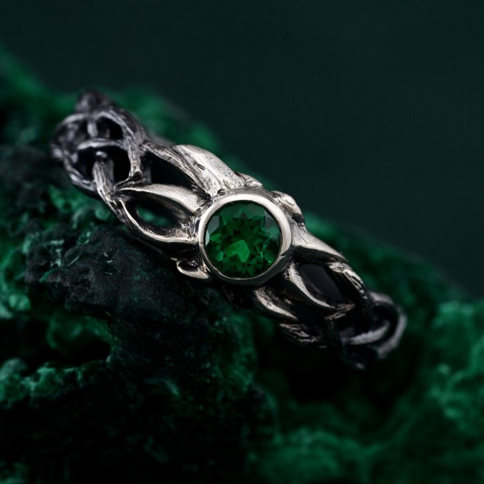 Binding Grove: Gothic Emerald Ring