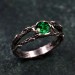 Shadowed Elegance Ring: Gothic Noir Silver Band
