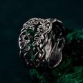 Nature's Embrace Wedding Bands with Oak & Acorn Design