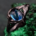 Moonlit Magic Black Witch's Wedding Ring & Woman Wilderness Ring