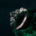 Twig & Leaf Floral Silver Ring – Fantasy Nature Motif Engagement Ring