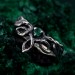 Silver Fairy Elven Ring: Small Vine Branch and Leaf Design