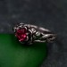 Flame of the Lotus: Gothic Ruby Ring