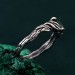 Mystical Darkness Silver Ring - Gothic Elegance Engagement Ring