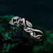 Garnet Twig Silver Ring with Dainty Branch and Petite Leaf Design