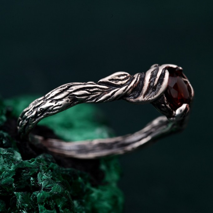 Enchanted Forest Engagement Ring - Nature's Embrace Twig of Love Band