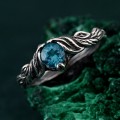 Sterling Silver Fantasy Promise Ring – Woodland Promise Ring, Enchanted Forest Engagement Ring, Rustic Elegance Twig Ring
