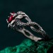 Serpent's Flame: Gothic Ruby Snake Ring