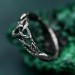 Artisanal Silver Tree Ring - Handcrafted Celtic Band with Nature-Inspired Triskele Design