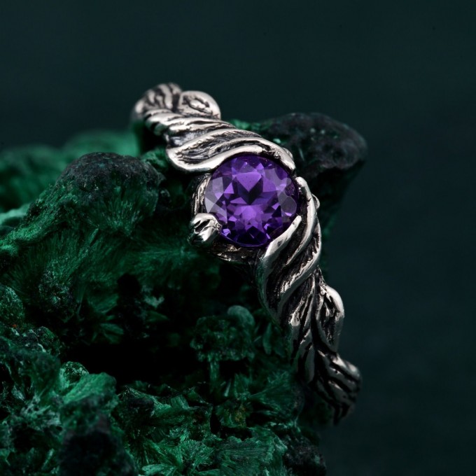 Silver Nature Ring: Nature's Embrace Woodland Promise Ring