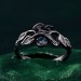 Topaz Enchantment Gothic Ring – Mystical Unisex Wedding Band, Witchy Statement Topaz Ring, Unique Gothic Gemstone Jewel