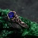 Petals of Dusk: Gothic Sapphire Ring