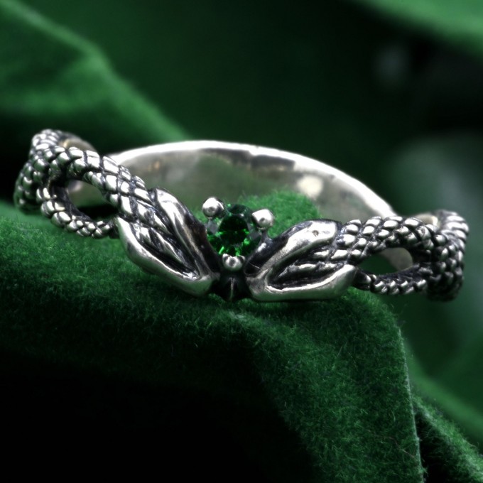 Unusual Nature Wildlife Animal Engagement Ring – Woodland Animal Wrap Ring, Serpentine Embrace Ring, Twisted Serpent Band