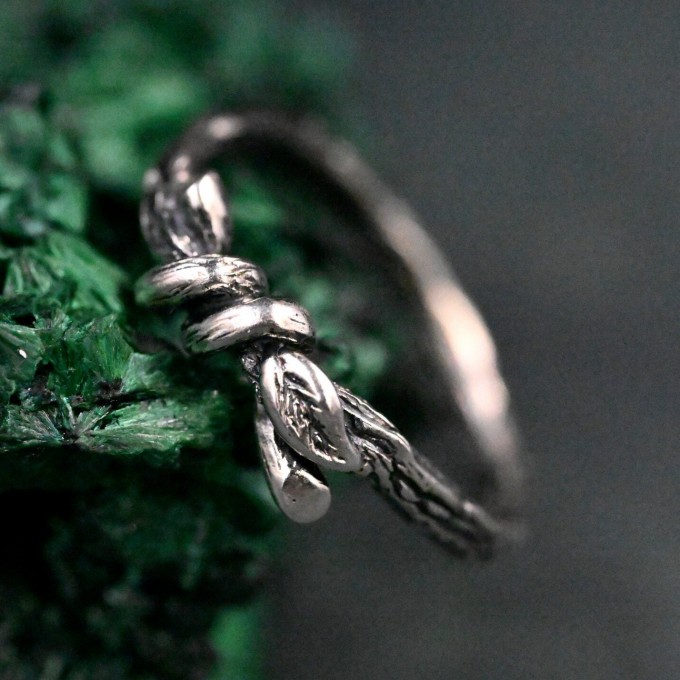 Enchanted Vines: Gothic Silver Nature Ring