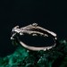 Handcrafted Silver Leaf Ring – Unique Gothic Style Wedding Band